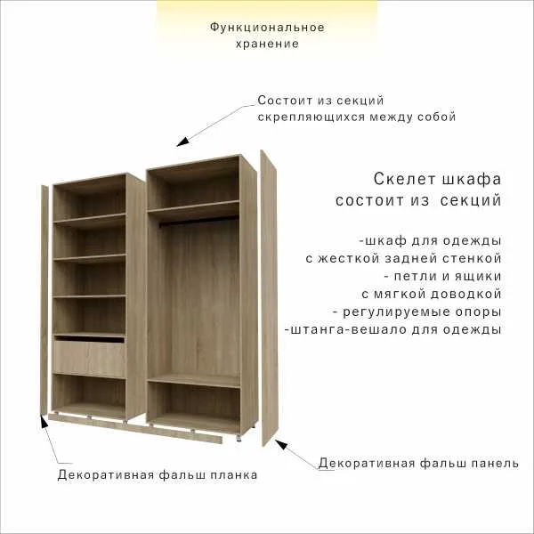 Шкаф для одежды и вещей 240х180х58 см — изображение 9