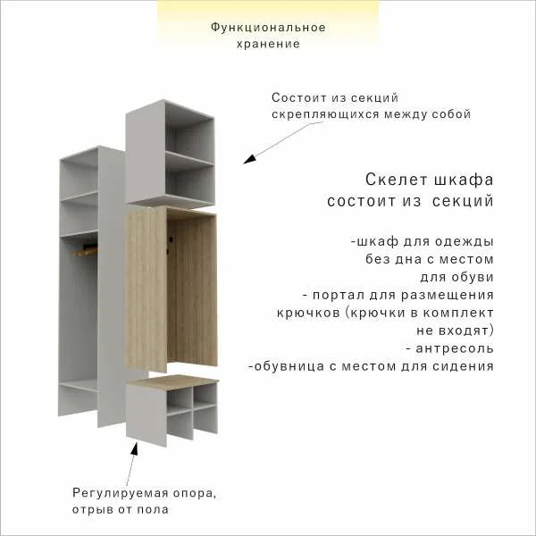 Шкаф прихожка в коридор 105 см — изображение 8